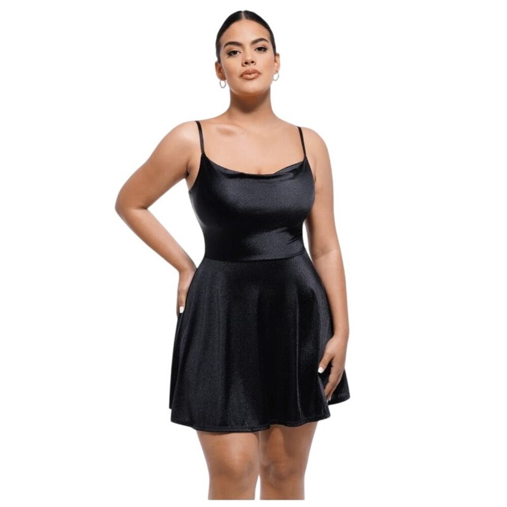 Popilush Shapewear Strappy Cowl Neck Tummy Control Flare Dress 3XL NWOT